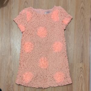 Elegant Coral Lace Kids Dress